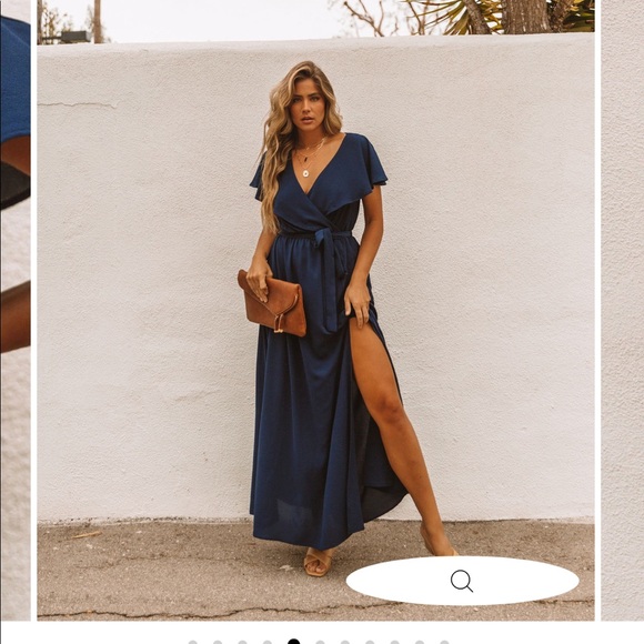 NWOT VICI Collection, LOST IN THE MOMENT MAXI NAVY - Picture 4 of 8